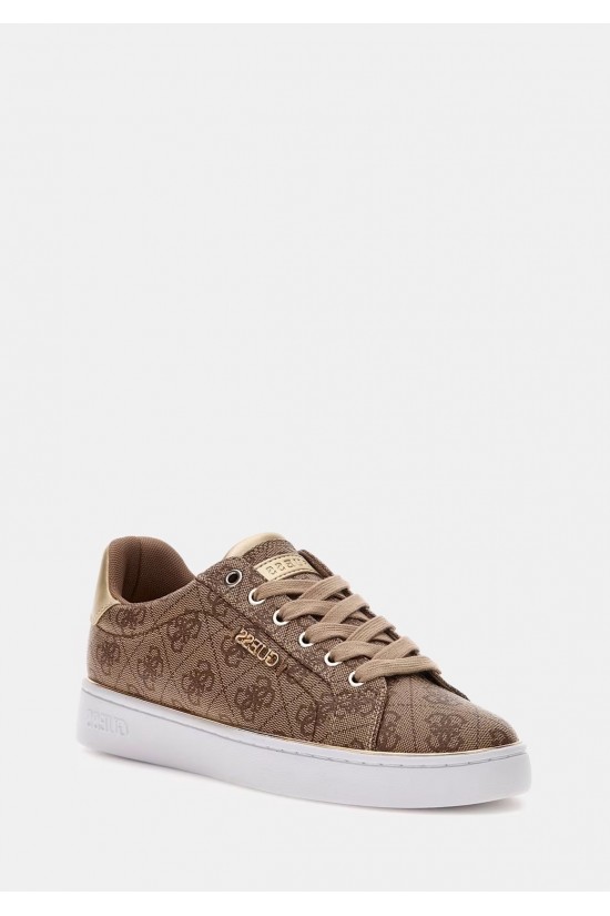 Γυναικεία μπεζ sneakers με λογότυπο - Guess Beckie FL7BKIFAL12