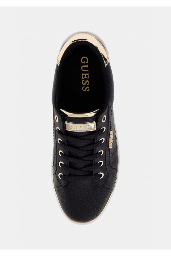 Γυναικεία μαύρα sneakers με ανάγλυφο λογότυπο - Guess Beckie FL5BEKFAL12 Γυναικεία μαύρα sneakers με ανάγλυφο λογότυπο - Guess Beckie FL5BEKFAL12
