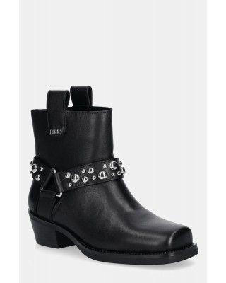 Γυναικείο μαύρο δερμάτινο cowboy μποτάκι - Liu Jo 2F5047P0102