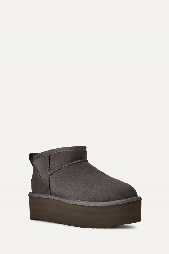 Γυναικεία ανθρακί μποτάκια - Ugg Classic Ultra Mini Platforms W/1135092 Γυναικεία ανθρακί μποτάκια - Ugg Classic Ultra Mini Platforms W/1135092