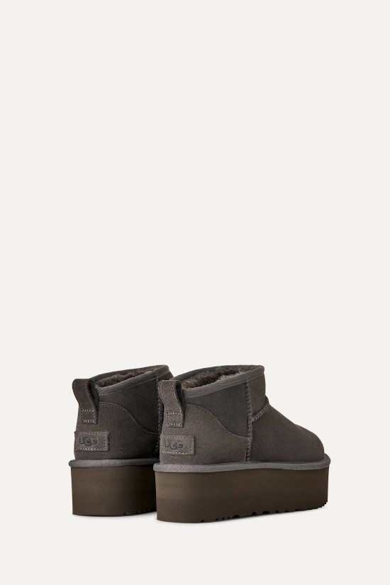 Γυναικεία ανθρακί μποτάκια - Ugg Classic Ultra Mini Platforms W/1135092 Γυναικεία ανθρακί μποτάκια - Ugg Classic Ultra Mini Platforms W/1135092