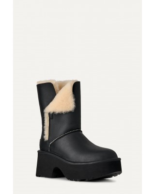 Γυναικεία μαύρη δερμάτινη μπότα - UGG Esmee Leather Boot W/1172590 Γυναικεία μαύρη δερμάτινη μπότα - UGG Esmee Leather Boot W/1172590