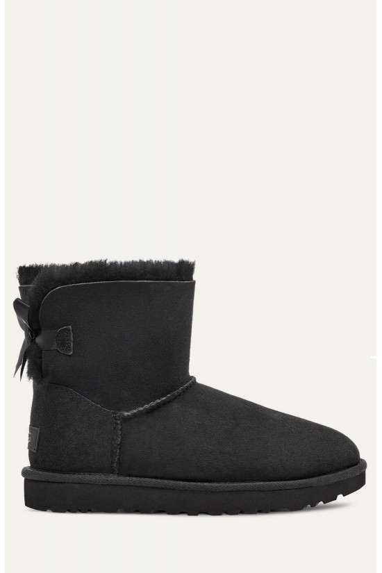 Γυναικεία μαύρα μποτάκια με φιόγκο - Ugg Mini Bailey Bow II W/1016501 Γυναικεία μαύρα μποτάκια με φιόγκο - Ugg Mini Bailey Bow II W/1016501