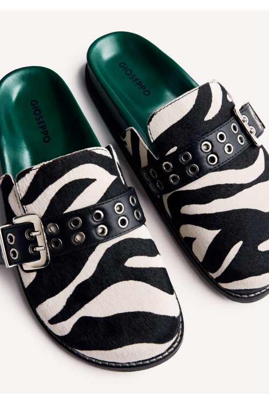 Γυναικεία δερμάτινα animal print clogs - Gioseppo Beulah 76107