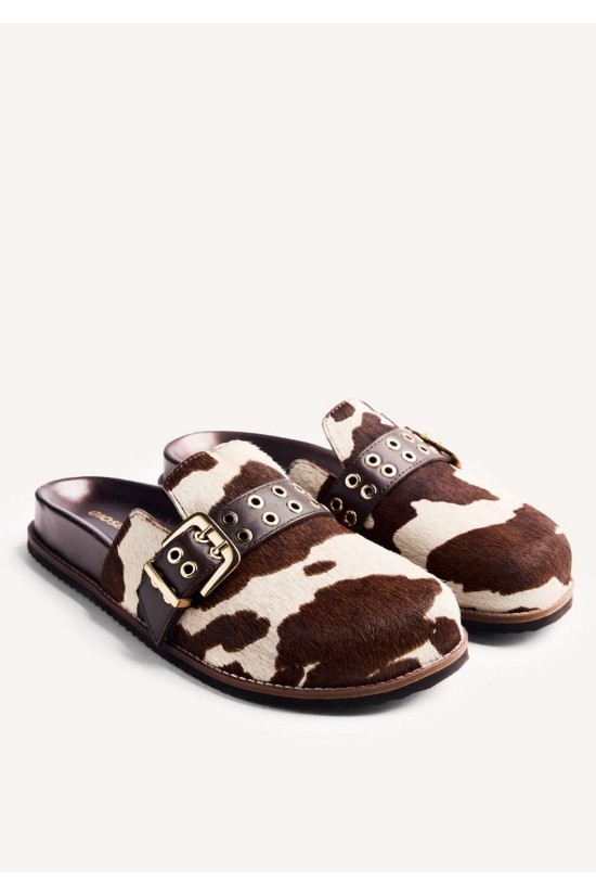 Γυναικεία δερμάτινα animal print clogs - Gioseppo Beulah 76107
