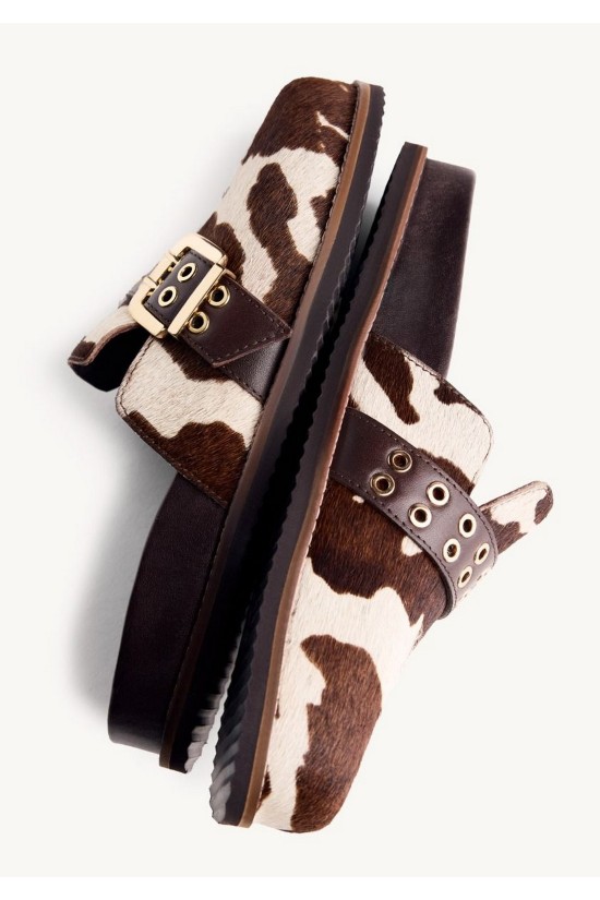 Γυναικεία δερμάτινα animal print clogs - Gioseppo Beulah 76107