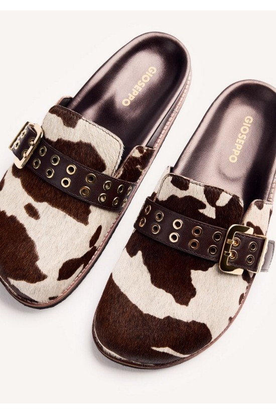 Γυναικεία δερμάτινα animal print clogs - Gioseppo Beulah 76107
