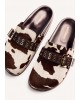 Γυναικεία δερμάτινα animal print clogs - Gioseppo Beulah 76107