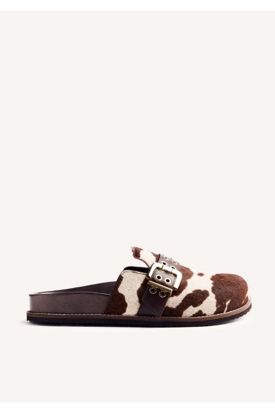 Γυναικεία δερμάτινα animal print clogs - Gioseppo Beulah 76107