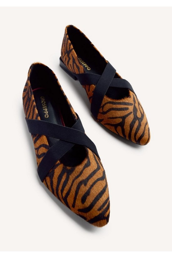 Γυναικείες δερμάτινες μπαλαρίνες animal print - Gioseppo Milaca 76867