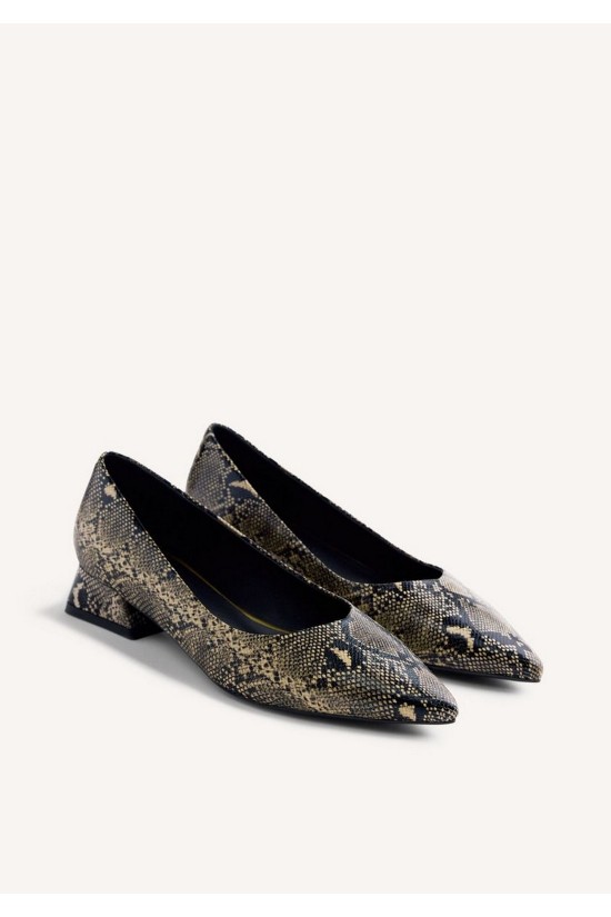 Γυναικεία μπαλαρίνα με τακούνι και snake print - Gioseppo Mesick 76725