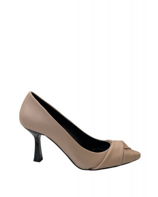 Γυναικεία δερμάτινη γόβα με λεπτομέρεια στο μπροστινό μέρος - IRIS 854