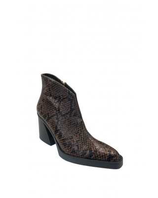 Γυναικείο δερμάτινο μποτάκι animal print - IRIS TEO111