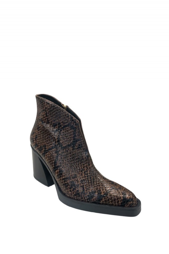 Γυναικείο δερμάτινο μποτάκι animal print - IRIS TEO111