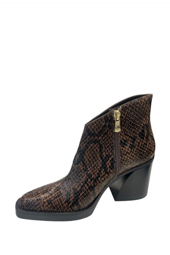 Γυναικείο δερμάτινο μποτάκι animal print - IRIS TEO111