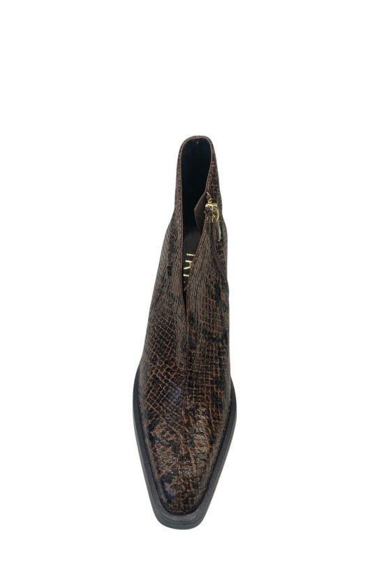 Γυναικείο δερμάτινο μποτάκι animal print - IRIS TEO111