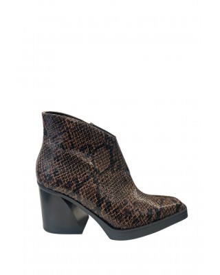 Γυναικείο δερμάτινο μποτάκι animal print - IRIS TEO111