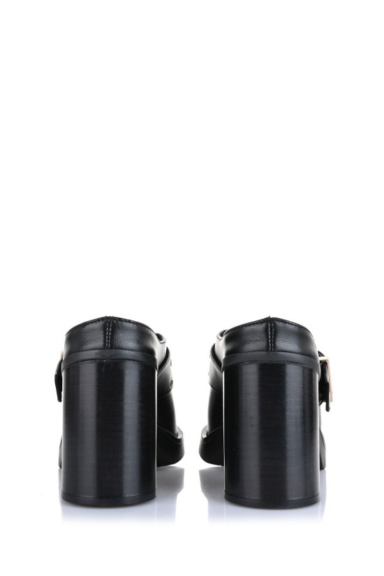 Γυναικεία δερμάτινα μαύρα mules - IRIS Teo106 Γυναικεία δερμάτινα μαύρα mules - IRIS Teo106