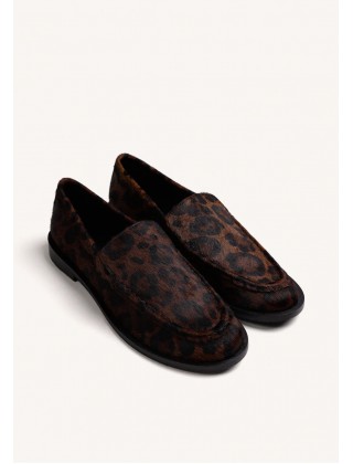 Γυναικεία δερμάτινα leopar loafers - Gioseppo 80770