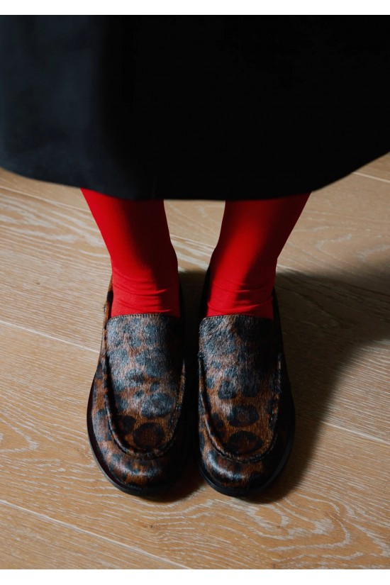 Γυναικεία δερμάτινα leopar loafers - Gioseppo 80770 Γυναικεία δερμάτινα leopar loafers - Gioseppo 80770