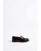 Γυναικεία μαύρα δερμάτινα loafers - KMB A7876