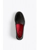 Γυναικεία μαύρα δερμάτινα loafers - KMB A7876