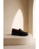 Γυναικεία μαύρα δερμάτινα loafers - KMB A7876