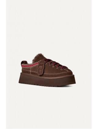 Γυναικεία καφέ σκούρο παντόφλα - Ugg Heritage  Lace Up BCDR W/1180361