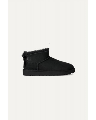 Γυναικεία μαύρα μποτάκια - Ugg Ultra mini Bailey Bow W/1185491 Γυναικεία μαύρα μποτάκια - Ugg Ultra mini Bailey Bow W/1185491