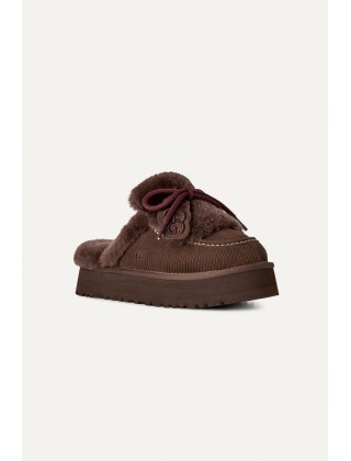 Γυναικείες σκούρο καφέ παντόφλες - Ugg Disquette Heritage BCDR W/1180360