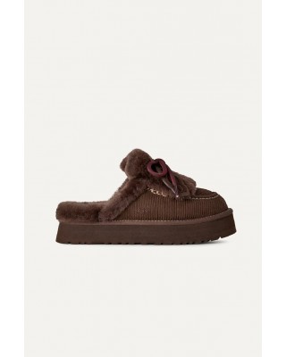 Γυναικείες σκούρο καφέ παντόφλες - Ugg Disquette Heritage BCDR W/1180360