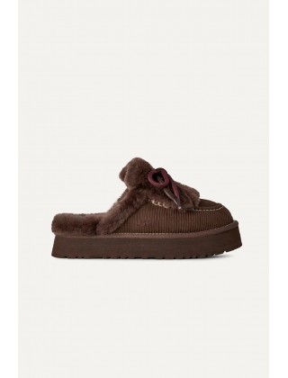Γυναικείες σκούρο καφέ παντόφλες - Ugg Disquette Heritage BCDR W/1180360