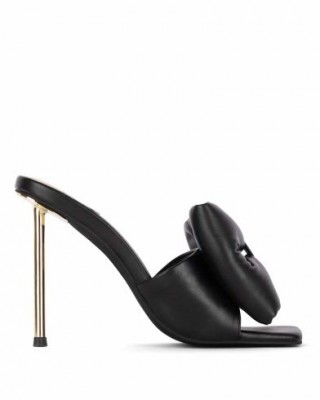 Black Women's Mules High Heel with Impressive Bow Jeffrey Campbell - 0101003476