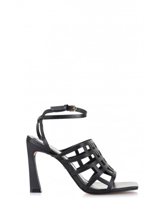 Γυναικεία μαύρα δερμάτινα πέδιλα - Carrano Vegetal 657002