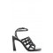 Women's black leather high heel sandal - Carrano Vegetal 657002
