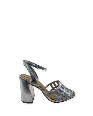 Γυναικείο ασημί δερμάτινο πέδιλο - Carrano 651002