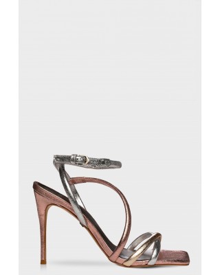 Γυναικείο δερμάτινο πέδιλο σε μεταλλικές αποχρώσεις - Carrano 594018