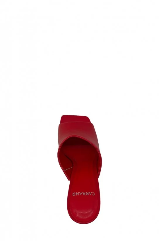 Γυναικείο κόκκινο δερμάτινο mule - Carrano 657006 Γυναικείο κόκκινο δερμάτινο mule - Carrano 657006