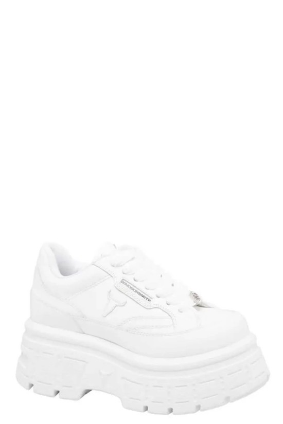 Γυναικεία λευκά δερμάτινα sneakers - Windsor Smith Swerve 0112000894