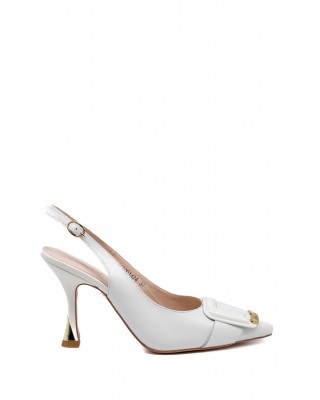 Γυναικείες δερμάτινες λευκές εξώφτερνες γόβες - Favela Milos 116001424