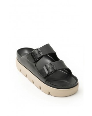Γυναικείες μαύρες- μπεζ παντόφλες - Ateneo 104 Black-beige Sea Sandals 