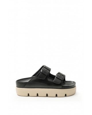 Γυναικείες μαύρες- μπεζ παντόφλες - Ateneo 104 Black-beige Sea Sandals 