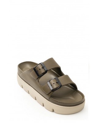 Γυναικείες χακί - μπεζ παντόφλες - Ateneo 104  Sea Sandals 