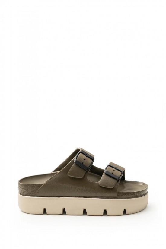 Γυναικείες χακί - μπεζ παντόφλες - Ateneo 104 Sea Sandals Γυναικείες χακί - μπεζ παντόφλες - Ateneo 104 Sea Sandals
