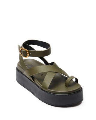 Γυναικεία λαδί δερμάτινα σανδάλια - Ateneo 54307 Γυναικεία λαδί δερμάτινα σανδάλια - Ateneo 54307