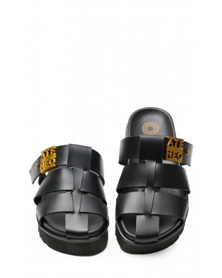 Γυναικεία μαύρα δερμάτινα σανδάλια - Ateneo 51316 Γυναικεία μαύρα δερμάτινα σανδάλια - Ateneo 51316