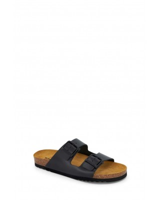 Ανδρικά μαύρα δερμάτινα σανδάλια - παντόφλες - Scholl Julien 