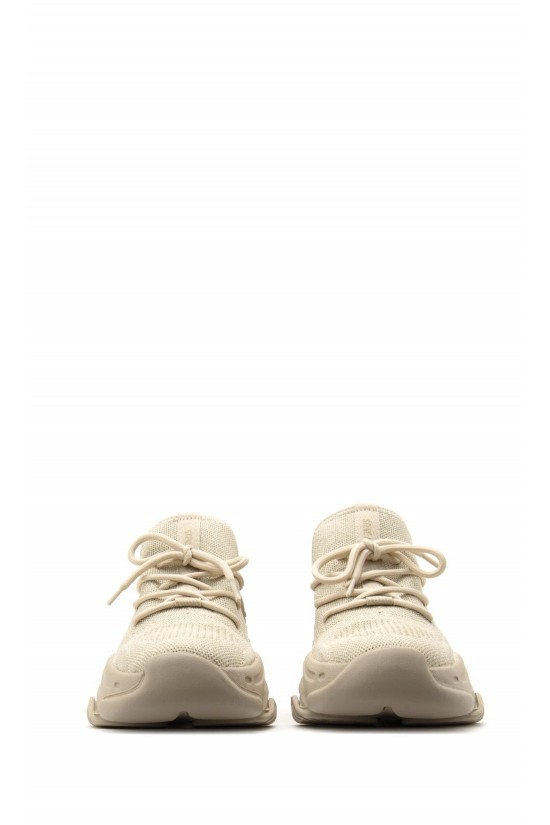 Γυναικεία μπεζ-χρυσό υφασμάτινα sneakers - Steve Madden Protege-e Γυναικεία μπεζ-χρυσό υφασμάτινα sneakers - Steve Madden Protege-e