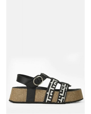 Γυναικείο δερμάτινο σανδάλι με μαίανδρο - MR 84400014