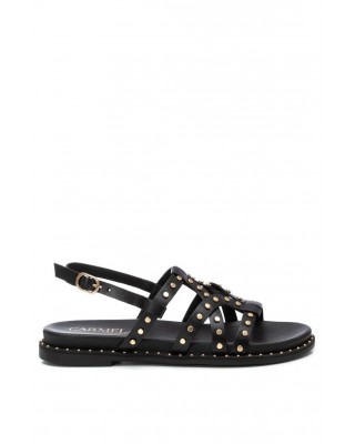 Γυναικεία μαύρα δερμάτινα σανδάλια με λεπτομέρειες - Carmela 162392 Γυναικεία μαύρα δερμάτινα σανδάλια με λεπτομέρειες - Carmela 162392